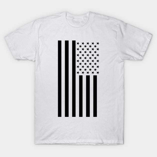 Black & White American Flag Usa TShirt TeePublic